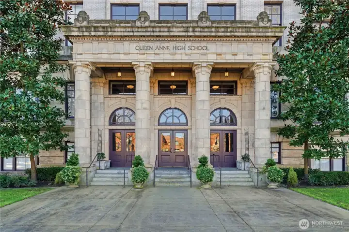 front of the building