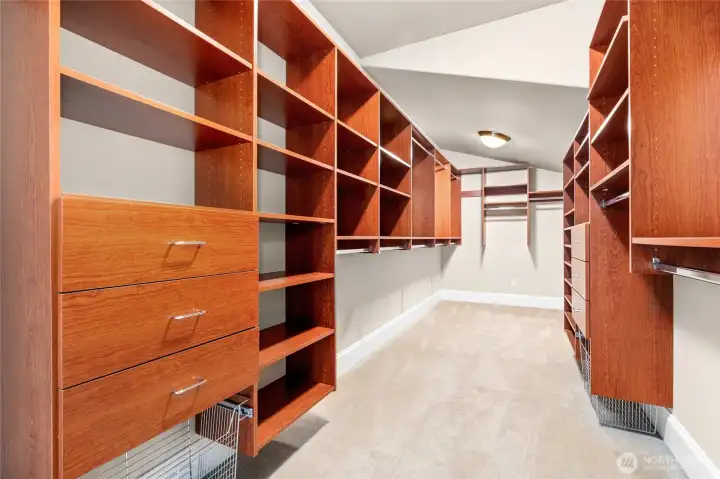 Owner Suite walk-in closet is maasive and has a private safe closet
