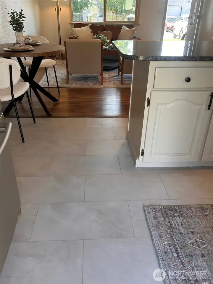 Kitchen floor was replaced with LVP tiles May 2025 Kitchen floor was replaced with LVP tiles May 2025