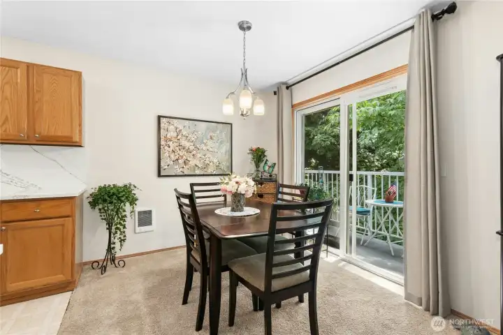 Dining room just off the private patio