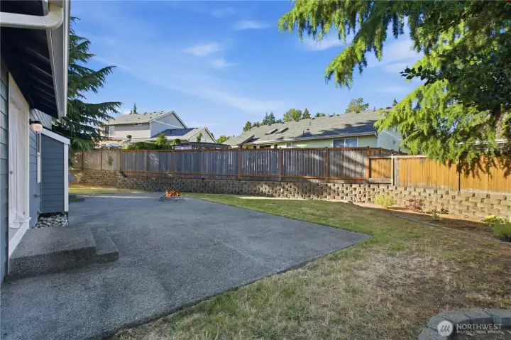 Large patio spans the length of the house Large patio spans the length of the house