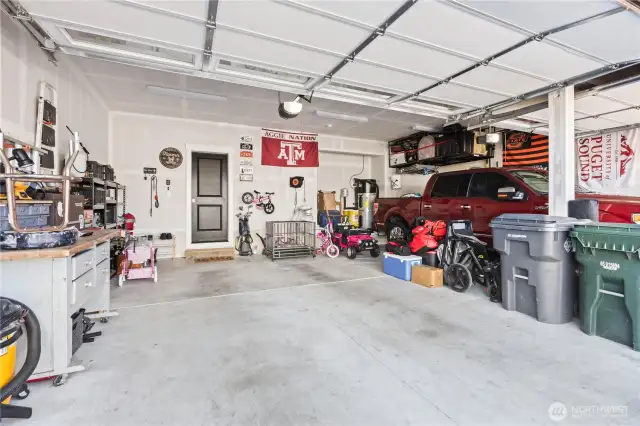 Three car garage with ample storage