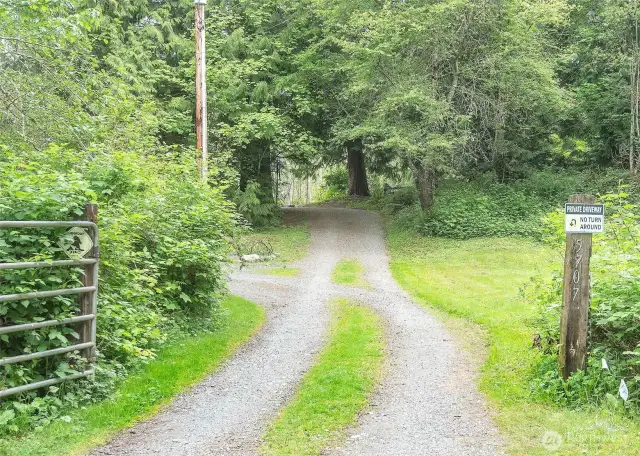 Gated driveway.