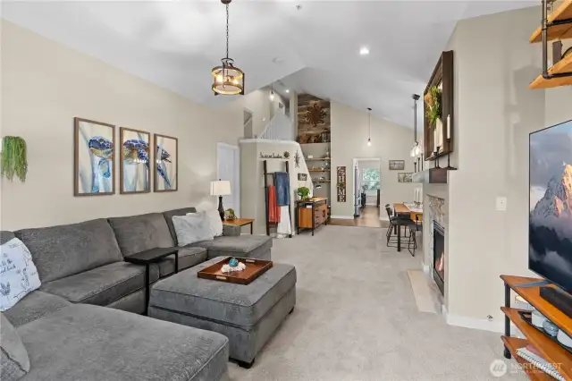 Living room vaulted ceilings