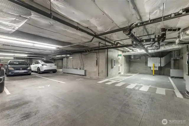 Park with peace of mind! Unit 655 includes 2 deeded secure underground parking spaces, plus convenient EV charging options. Added bonus, both dedicated parking spots are right by the elevator entrance.