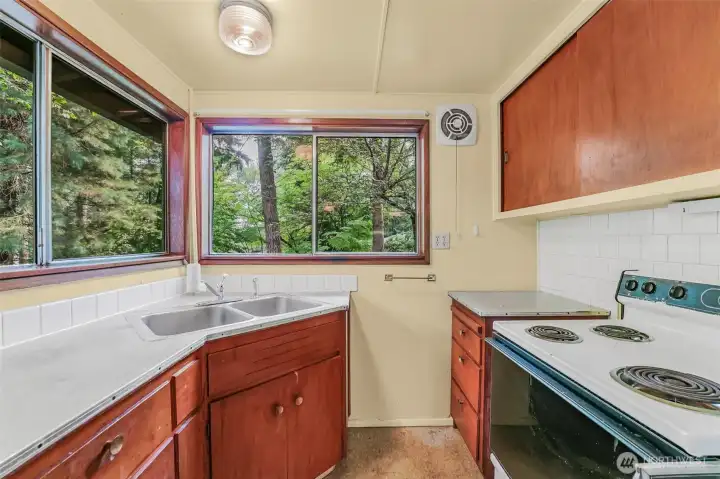 Enjoy the garden views from your kitchen.