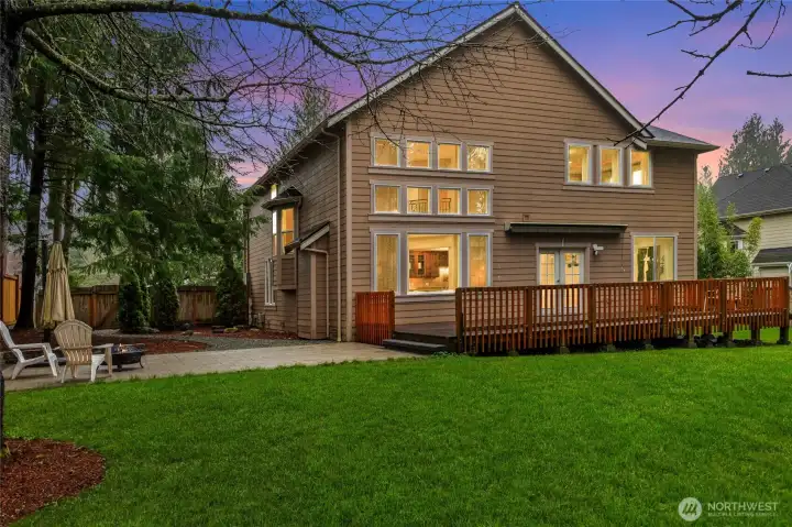 New expanded deck and paver patio.