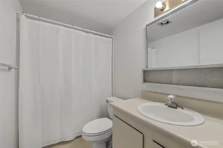 Full bath right off the hallway