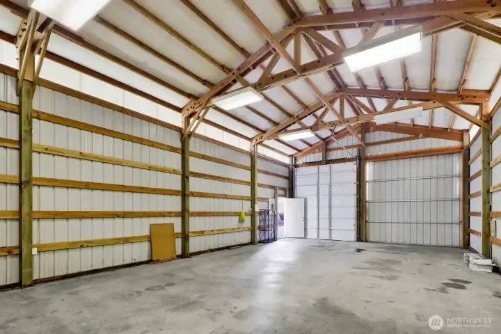 24'X48' RV parking and dry storage. Pull thru opening in front and back. Room for your boat as well.