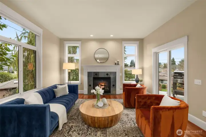 Enjoy relaxing by this lovely gas fireplace.