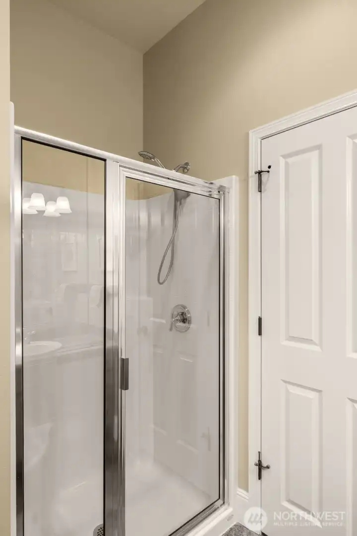 Main floor shower in 3/4 bathroom.