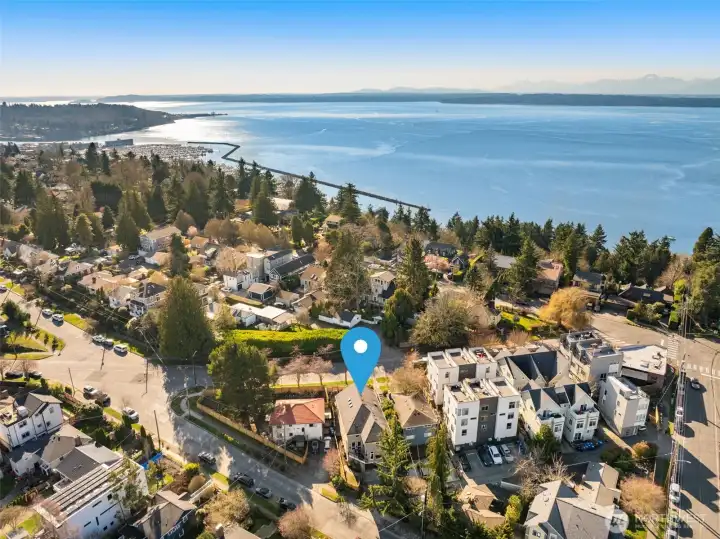Golden Gardens awaits!  There are steps at the end of the block that lead you past a huge dog park and on down to the beach and playground areas.