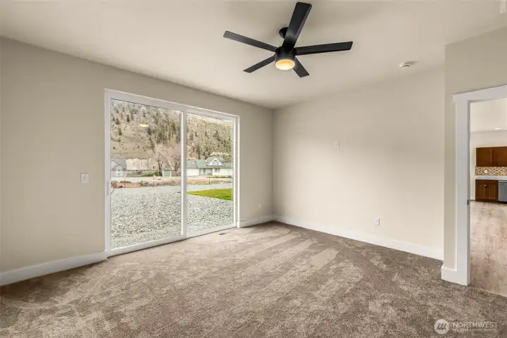 Slider to backyard off primary bedroom