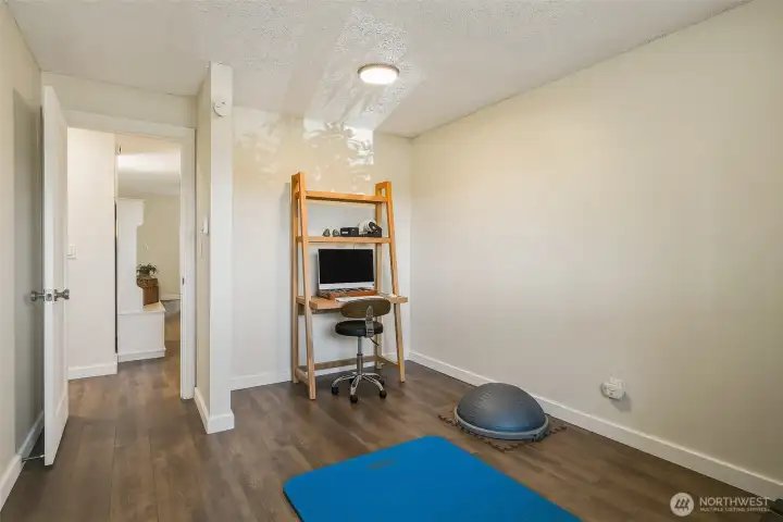 Guest bedroom looking towards the entry hall