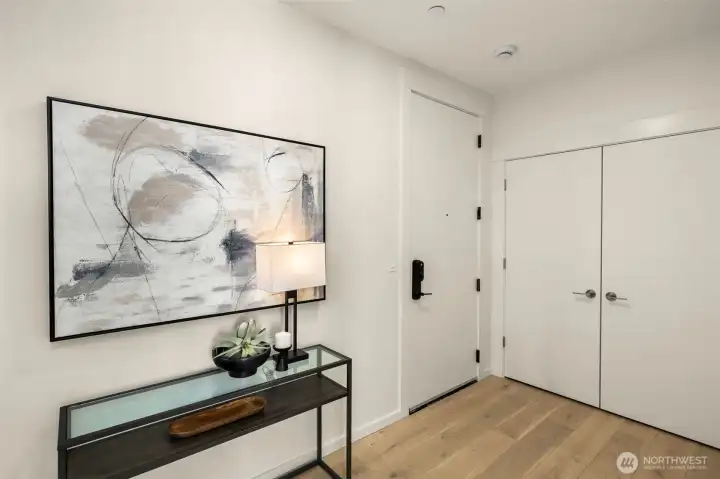 Entry with laundry closet