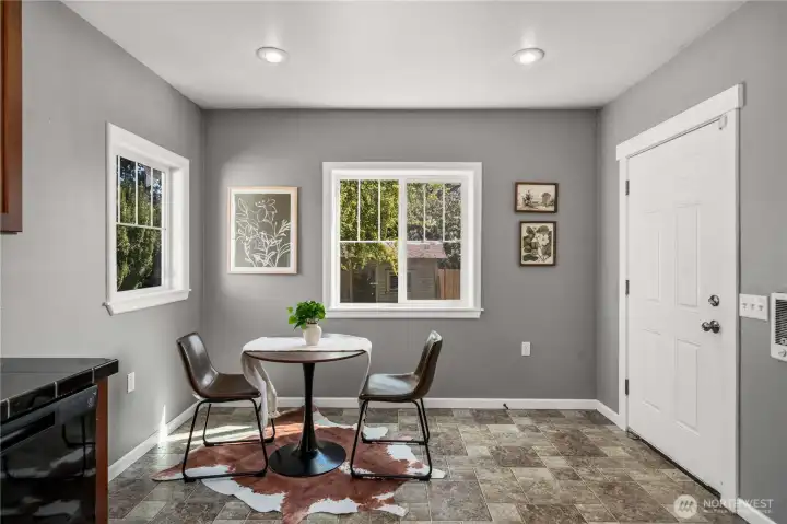 Dining area with access to the backyard.
