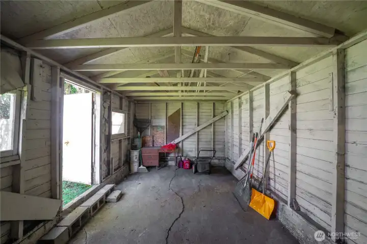 Interior of 1 car garage