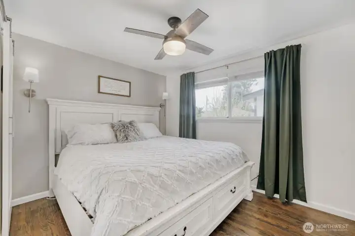 Primary bedroom with King bed