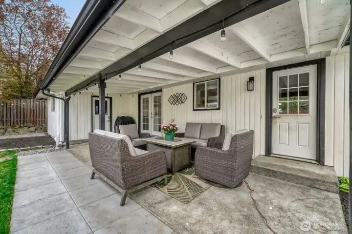 Large covered patio for year around enjoyment
