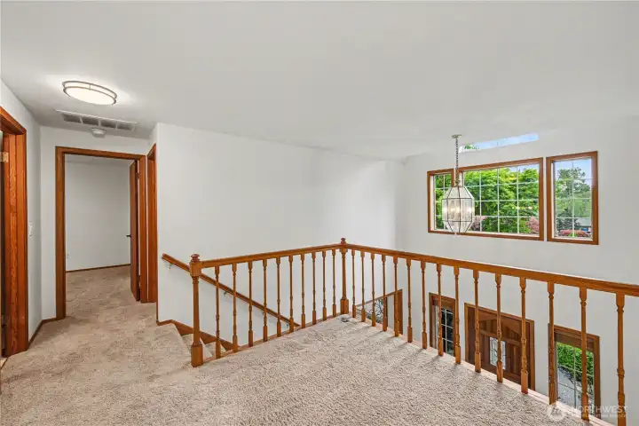 Versatile upstairs landing offering additional functional space.