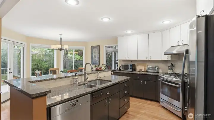 Enjoy the private views of the special backyard with a large Terex deck And stone patio.  The home has full A/C system and sprinkler system with zones.  Up/down blinds adding to the privacy.