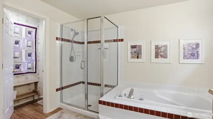 Taking in the space included in the primary bath.