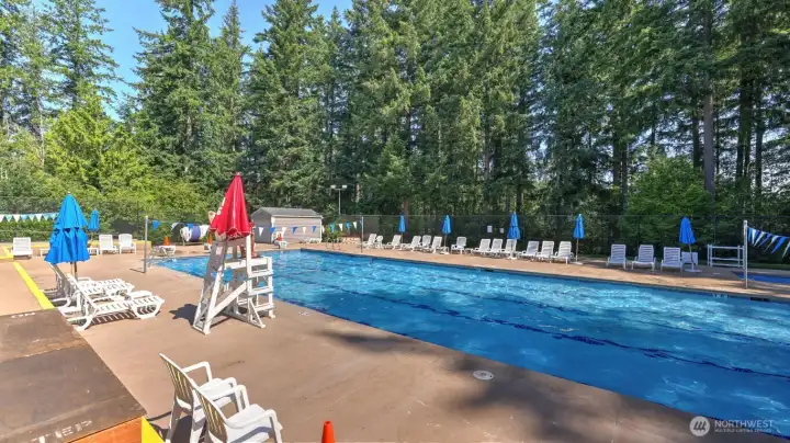This is the Lakeside pool. It does have a cover when the weather gets poor. A 2nd pool is about a mile away in Klahanie