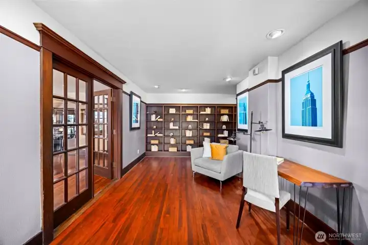 The third floor landing offers another quiet escape.