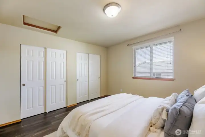 LARGE SECOND BEDROOM W/ CLOSET SPACE IS ADJACENT TO SECOND FULL BATHROOM.