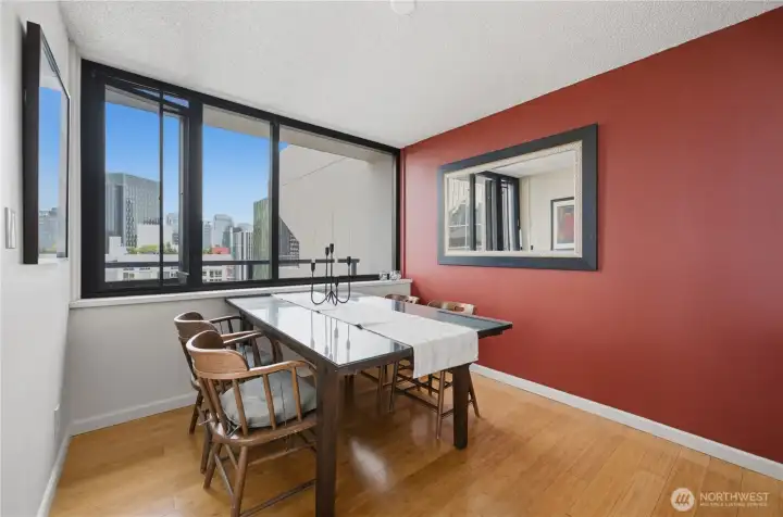 You can see the wonderful dining area for plenty of room for entertaining maybe to seat 6 or 8 comfortably?