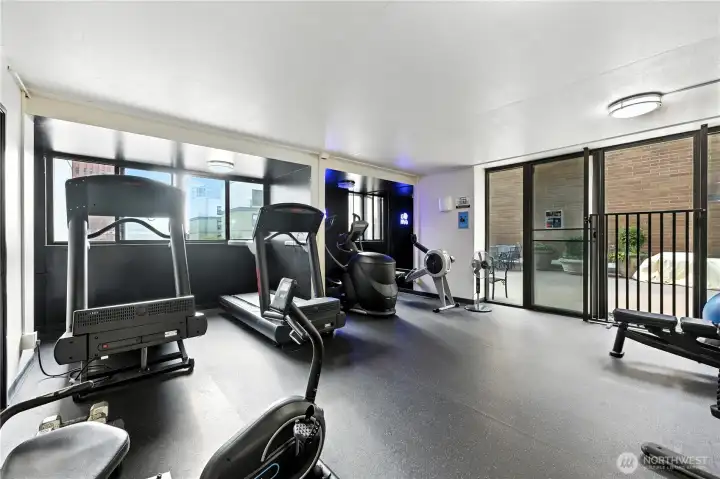 Building amenities include this wonderful exercise room located on the 4th floor.