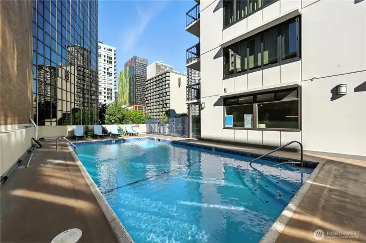 Resort style living to take a swim on those sunny, warm days.