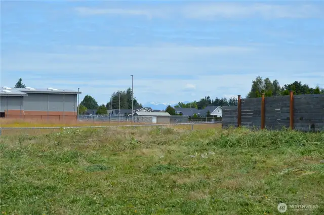 Fenced on two sides - also a distant view of the Canadian Coastal Range (still snow capped in mid June).