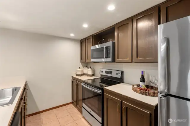 Freshly painted kitchen cabinets