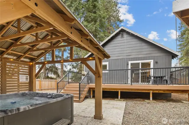 Hot tub gazebo is great for relaxing....