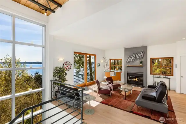 Notice the gas fireplace & sliding glass door to let in some fresh air!