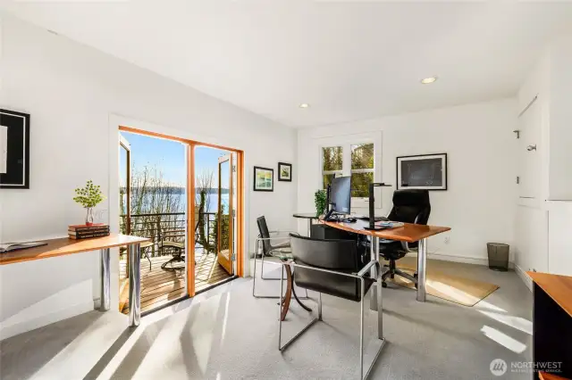 Lower level office, bedroom, flex space featuring a stunning deck!