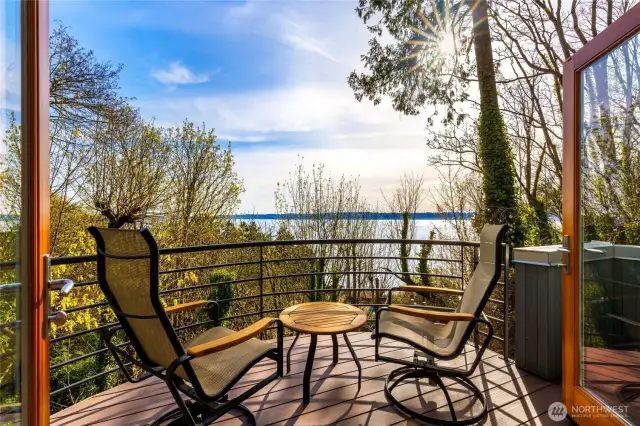 Lovely deck off of the lower level bedroom/office. For those who enjoy a cigar, this is your spot! Smoke 'em if you got 'em!
