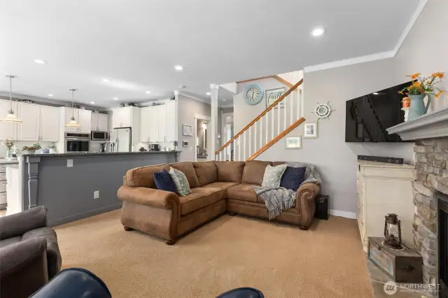 Family room conveniently located off kitchen creating an open concept!