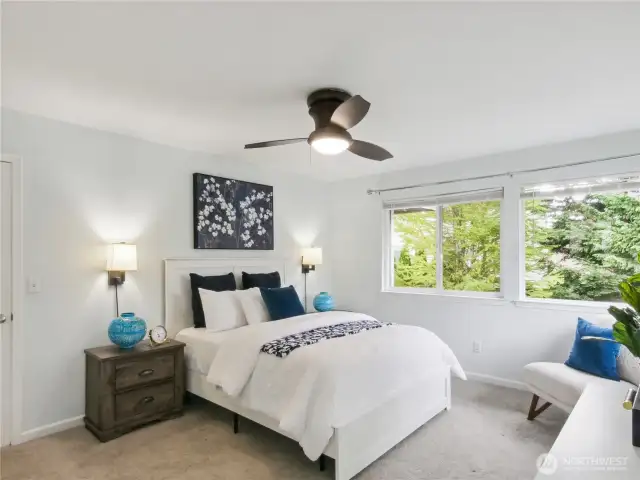 Spacious main bedroom with lots of light
