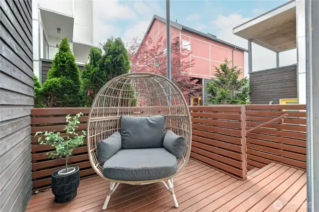 Main floor private deck.
