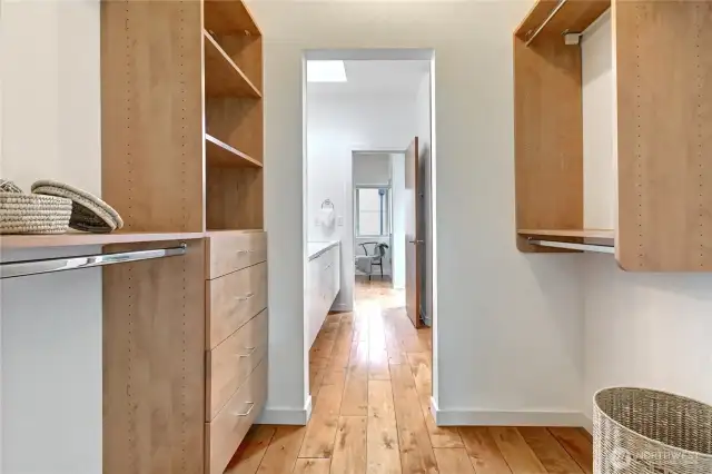 Double sided walk-in closet.