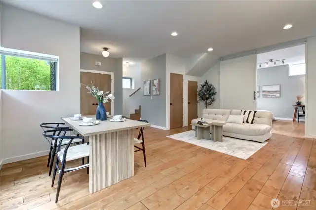 Hydronic radiant heat floors.