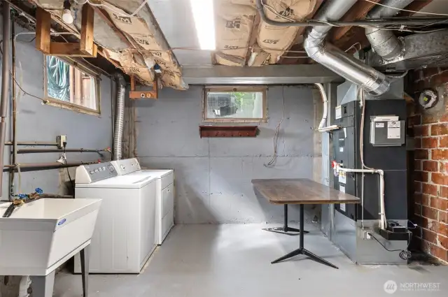 LAUNDRY ROOM, FURNACE, WATER HEATER IN BASEMENT