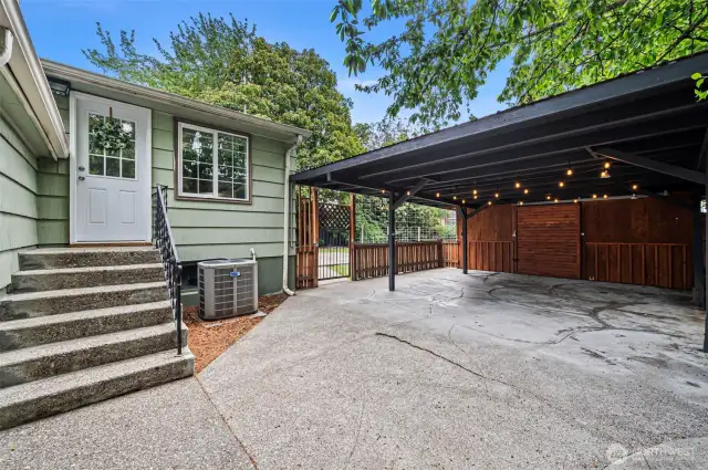 BACK DOOR AND 380 SQ FT CARPORT