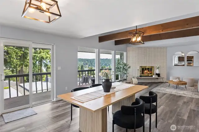 Every space of this open floor plan captures the view.