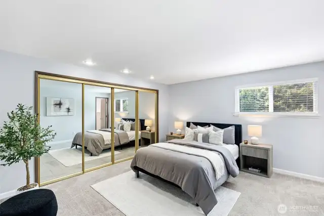 Spacious primary suite with ensuite.