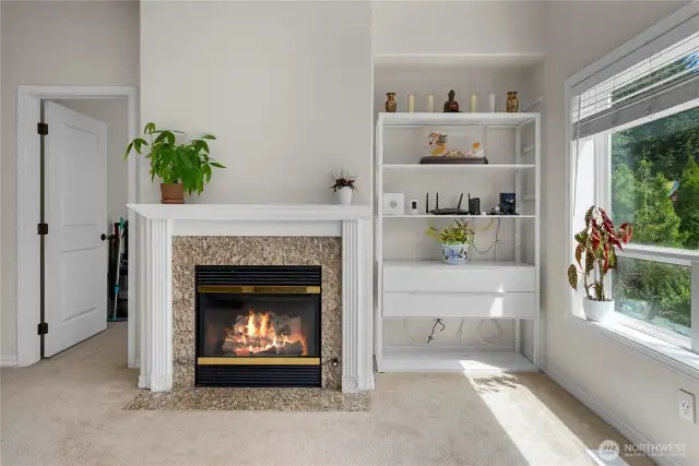 Family room with gas fireplace