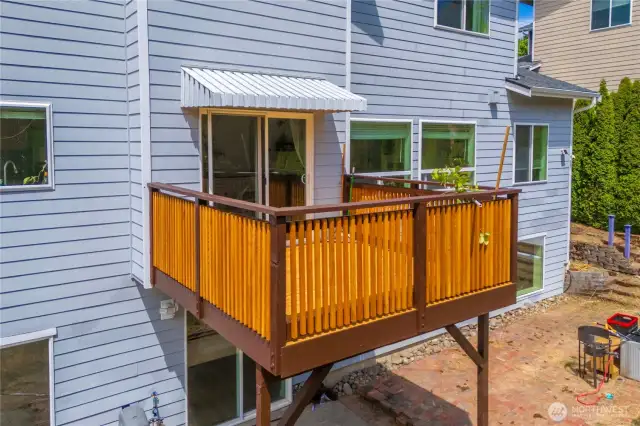 Newly installed deck for entertaining