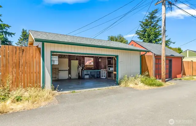 The detached garage, open to vehicles from the alley is 22'x26'
